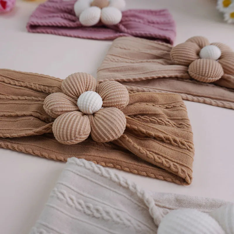 Fascia Elastica per Capelli con Fiore per Neonata e Bambina