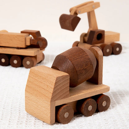 Veicoli in Legno Naturale – Gioco di Ruolo Educativo per Bambini 3+ Anni