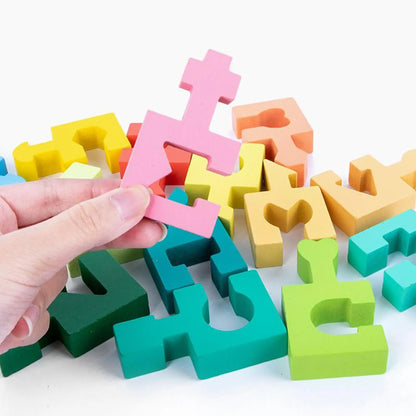 Puzzle Geometrico in Legno 16 Pezzi – Gioco di Logica e Abbinamento delle Forme