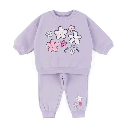 Completo Felpato Bambino e Bambina con Felpa e Pantaloni | Tuta Invernale in Cotone 0-6 Anni