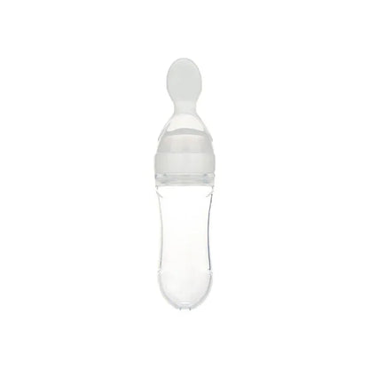 Cucchiaio Dosatore per Pappa 90 ml – Biberon Spremibile in Silicone per Svezzamento con Supporto