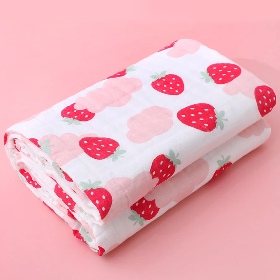 Telo Bagnetto in Garza di Cotone 4 Strati 70×90 cm per Neonati e Bambini