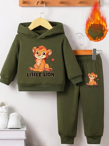 Completo Bimbo Autunno Inverno 2 Pezzi – Felpa con Cappuccio e Pantaloni Little Lion