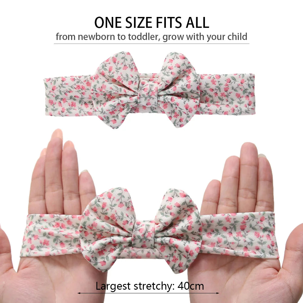 Set 3 Fasce Elastiche con Fiocco per Neonata e Bambina