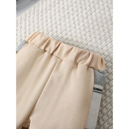 Completo Bambino 2 Pezzi Autunno Inverno – Giacca a Quadri con Cappuccio e Pantaloni Jogger