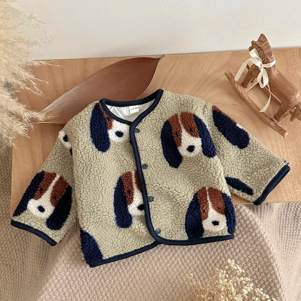 Giacca Bambino in Pile Sherpa – Cardigan Foderato con Bottoni a Pressione