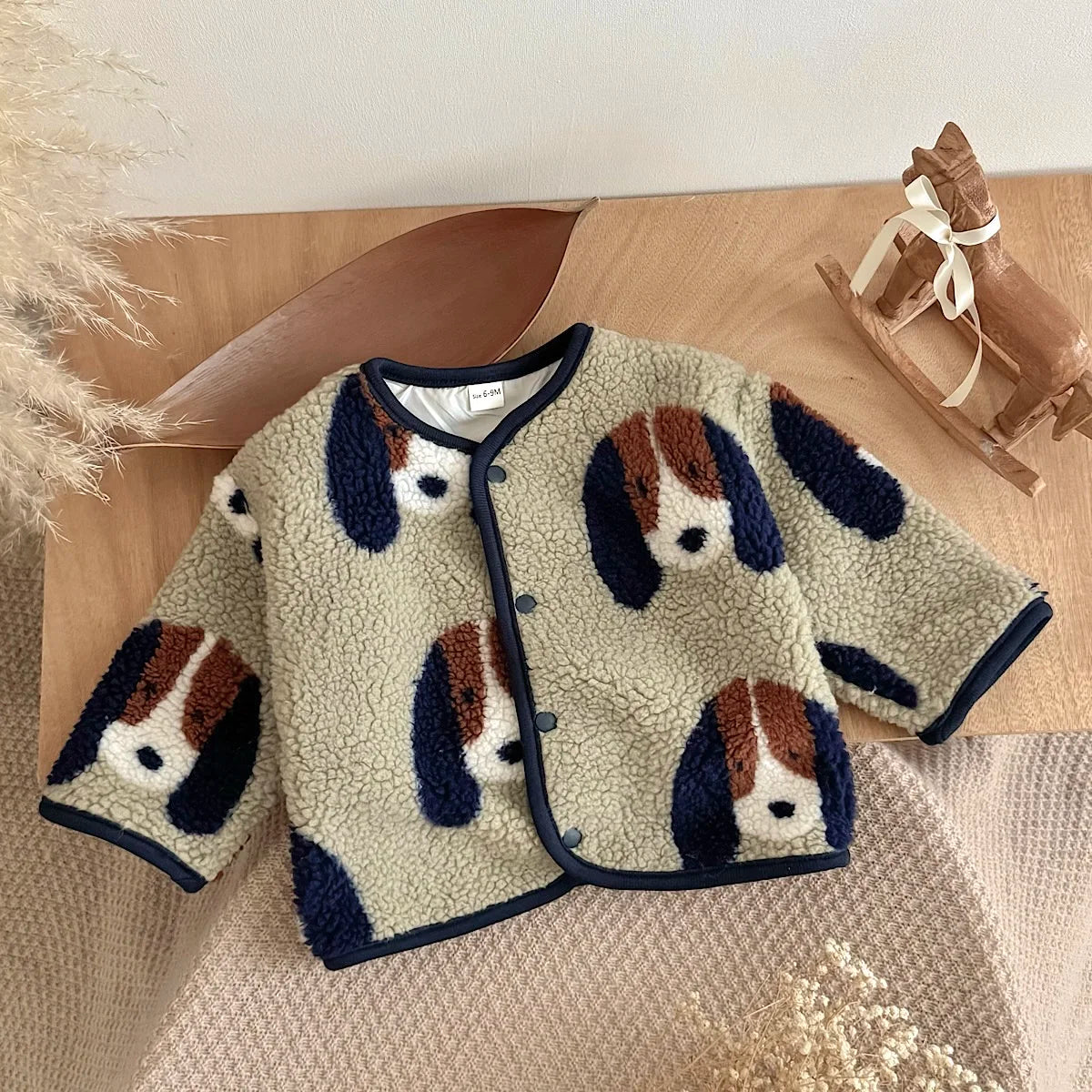 Giacca Bambino in Pile Sherpa – Cardigan Foderato con Bottoni a Pressione