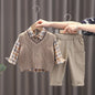 Completo Bambino 3 Pezzi Autunno/Inverno in Cotone – Camicia a Quadri, Gilet e Pantaloni