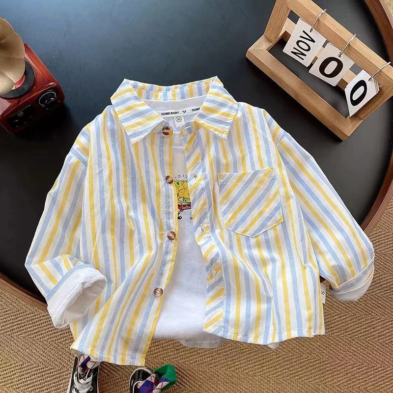 Camicia Bambino a Maniche Lunghe – Modelli a Quadri, Righe e Tinta Unita