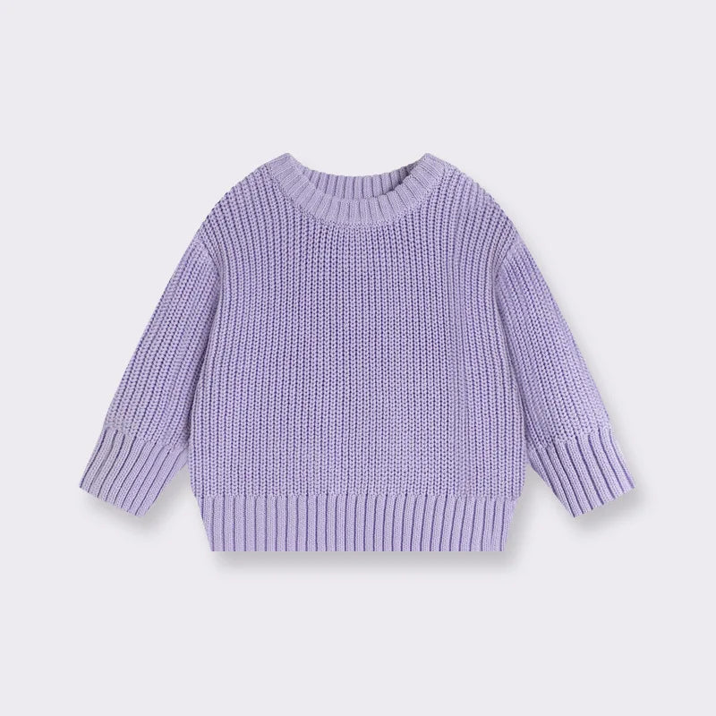 Maglione Bambini in Cotone a Maglia – Pullover Girocollo Invernale Unisex