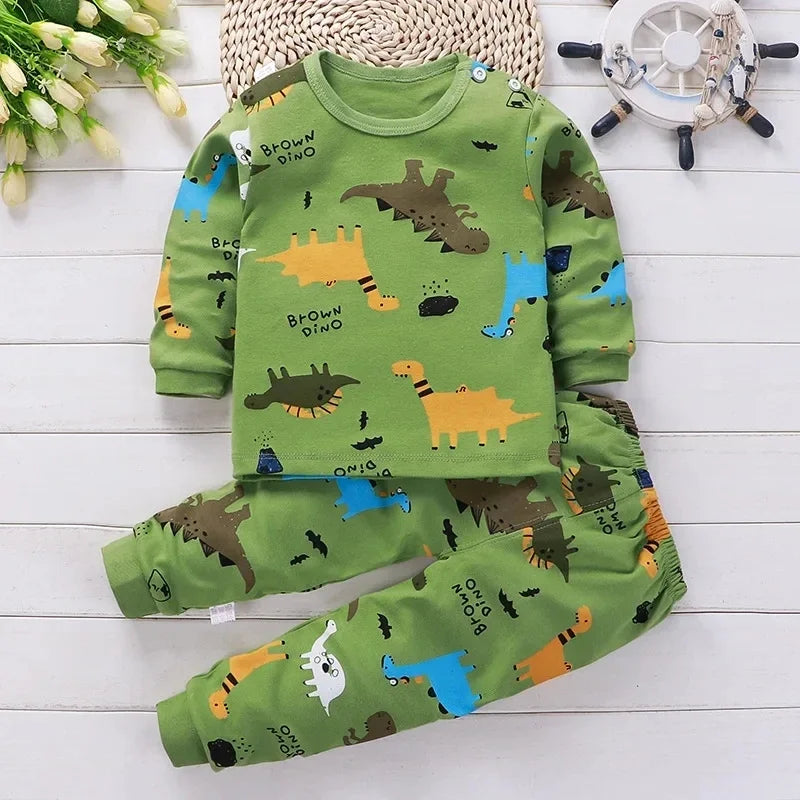Pigiama Bambino 2 Pezzi 100% Cotone – Maglia a Manica Lunga e Pantaloni