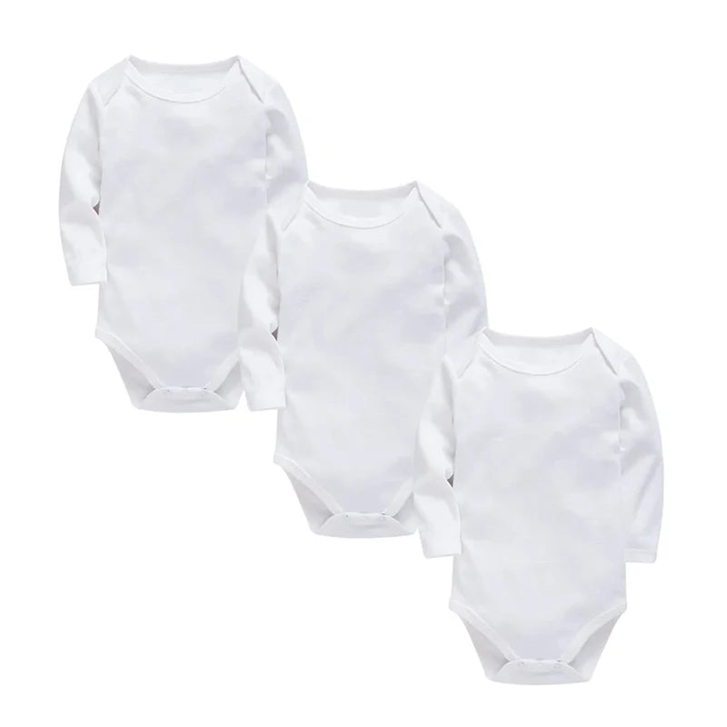 Body Neonato a Manica Lunga 100% Cotone – Bianco Unisex