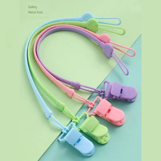 Laccetto Porta Ciuccio in Silicone con Clip – Catenella Anticaduta per Ciuccio e Massaggiagengive 22 cm