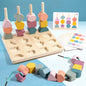 Gioco in Legno Forme e Colori Ispirato al Metodo Montessori con Carte Attività e Perline da Infilare – 3+ Anni