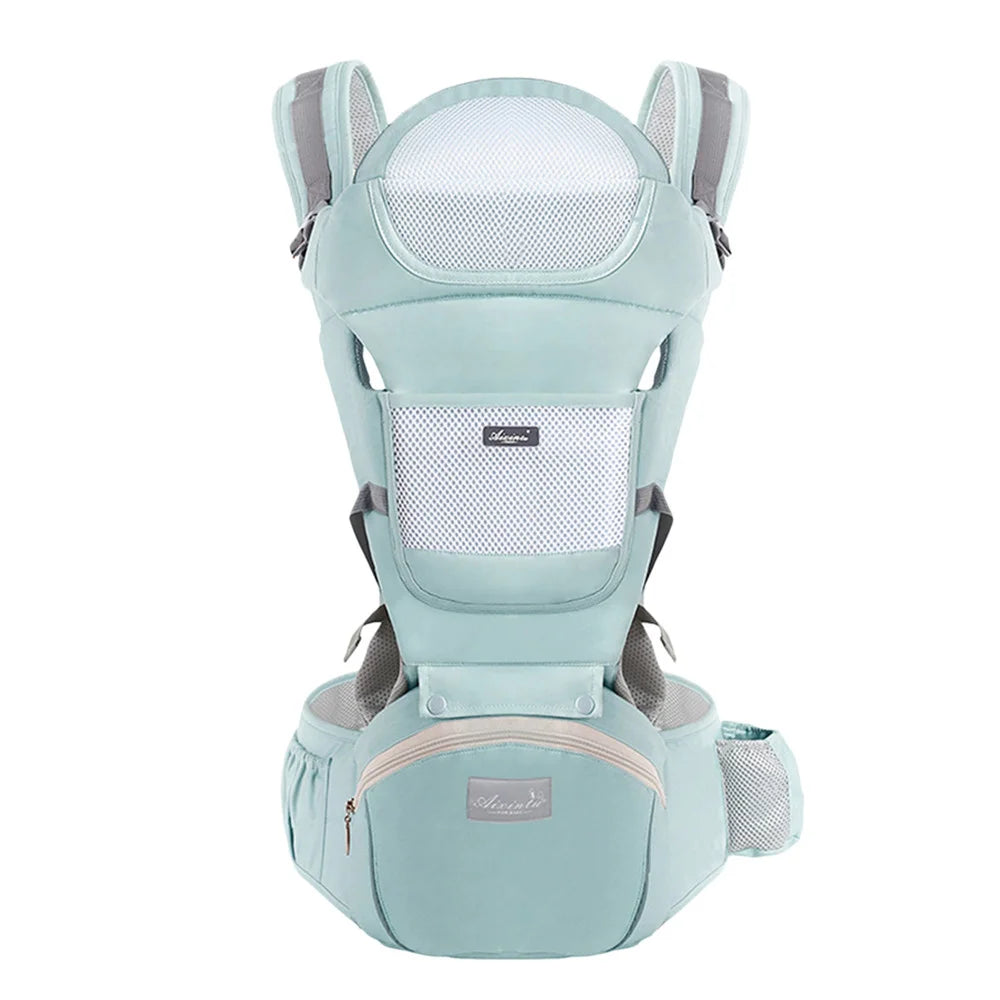 Marsupio Ergonomico Multifunzione con Hip Seat – Porta Bebè Regolabile e Traspirante 3–36 Mesi