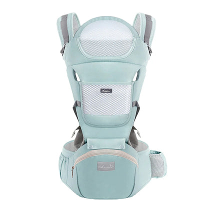 Marsupio Ergonomico Multifunzione con Hip Seat – Porta Bebè Regolabile e Traspirante 3–36 Mesi