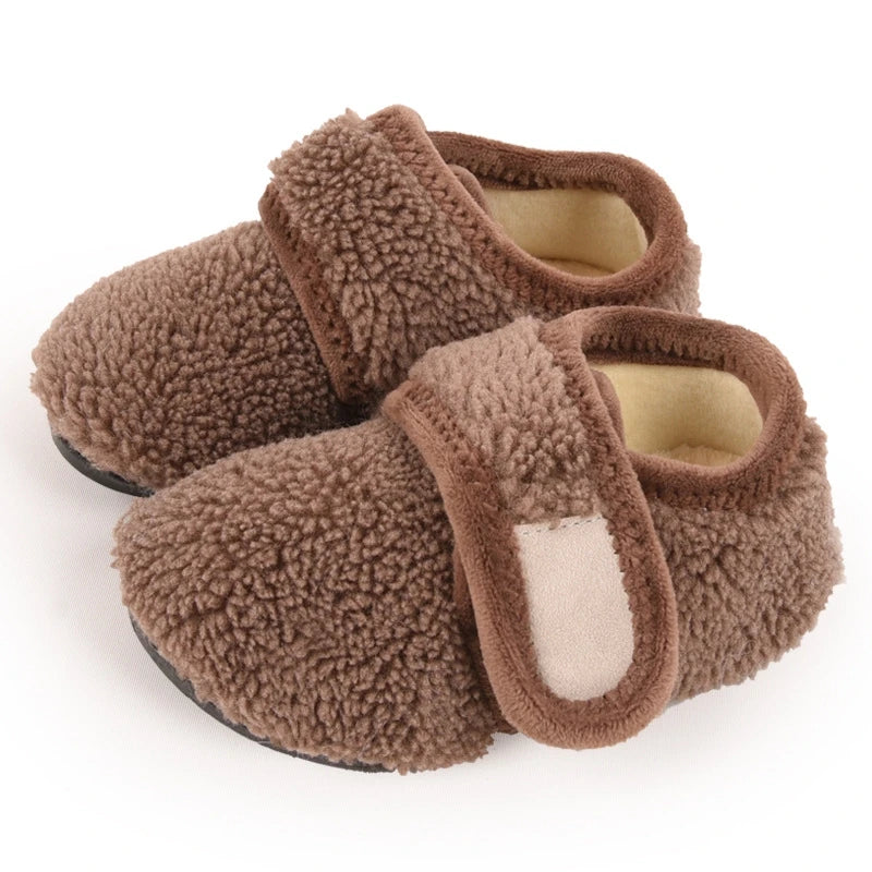 Pantofole Invernali Bambini Antiscivolo – Scarpine da Casa Effetto Teddy con Chiusura a Strappo