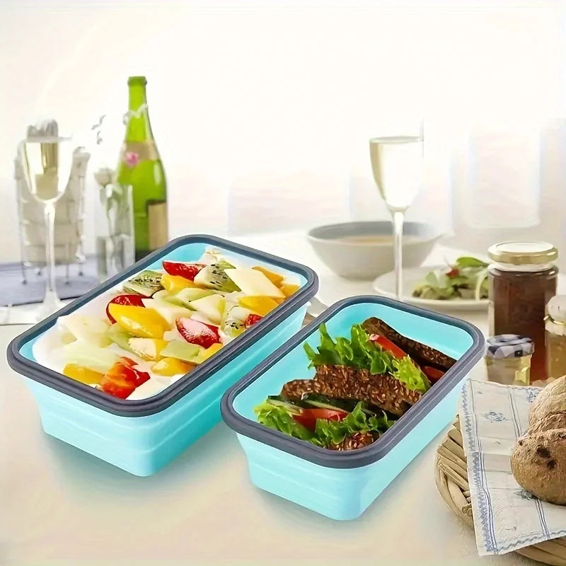 Contenitore Pappa Pieghevole in Silicone – Lunch Box Salvaspazio per Bambini e Mamme, Singolo o Set 4 Pezzi