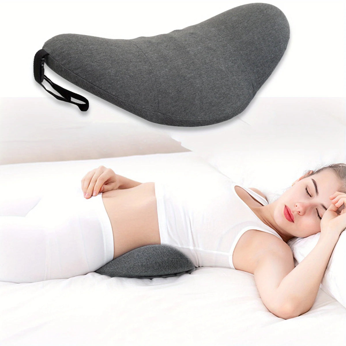 Cuscino Lombare Ergonomico in Memory Foam – Supporto Schiena per Letto, Seduta e Gravidanza