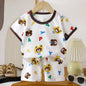 Pigiama Bambino Leggero 2 Pezzi con T-Shirt e Pantaloncini Fantasia