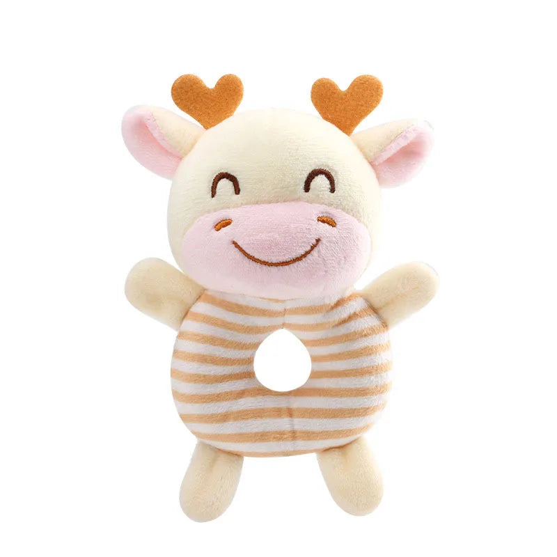 Sonaglio Peluche per Neonato con Anello da Afferrare – Gioco Sensoriale Morbido a Forma di Animale