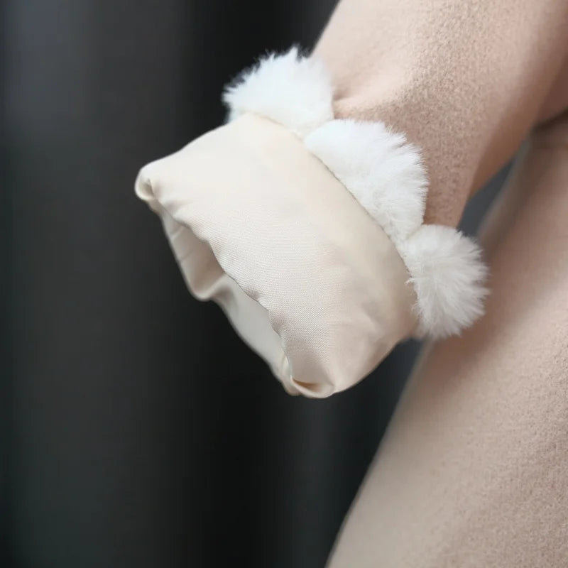 Cappottino Elegante Bambina con Fiocchi e Colletto Peter Pan