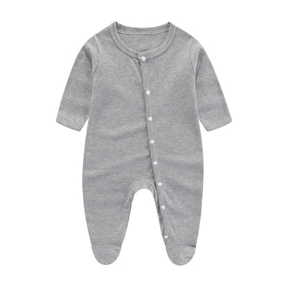 Tutina Intera Neonato 100% Cotone – Manica Lunga con Bottoni Frontali