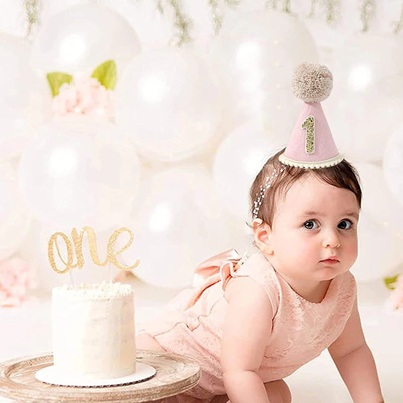 Cappellino Primo Compleanno con Pompon – Riutilizzabile per Festa e Servizi Fotografici