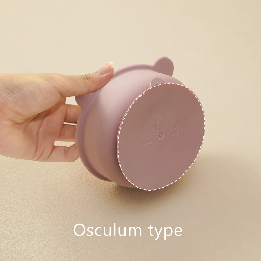 Ciotola con Ventosa per Bambini in Silicone – Piatto Pappa Antiscivolo a Forma di Orsetto