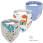 Set 3 Bavaglini Bandana Neonato in Cotone Morbido con Fantasie – Bavette Assorbenti Unisex per Maschietto e Femminuccia 0-12 Mesi