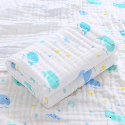 Telo Bagnetto in Garza di Cotone 4 Strati 70×90 cm per Neonati e Bambini