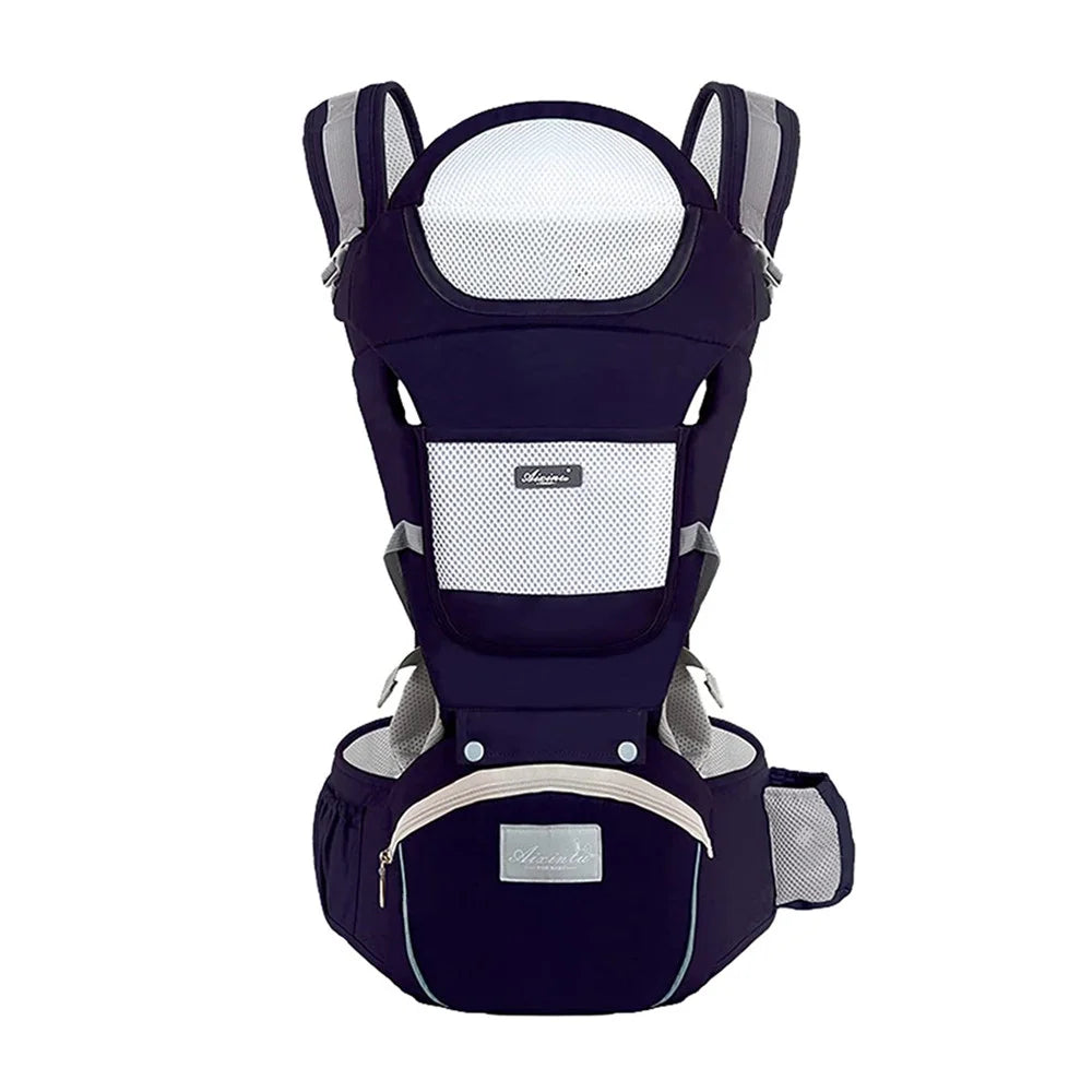 Marsupio Ergonomico Multifunzione con Hip Seat – Porta Bebè Regolabile e Traspirante 3–36 Mesi