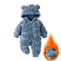 Tutina Invernale Neonato in Pile Effetto Peluche – Tuta con Cappuccio e Zip a Doppio Cursore
