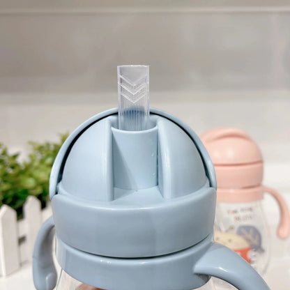 Bicchiere con Cannuccia Antigoccia per Bambini – 350 ml
