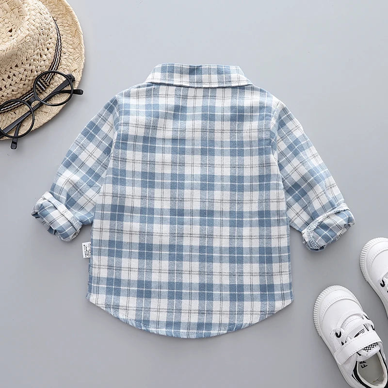 Camicia Bambino a Maniche Lunghe – Modelli a Quadri, Righe e Tinta Unita