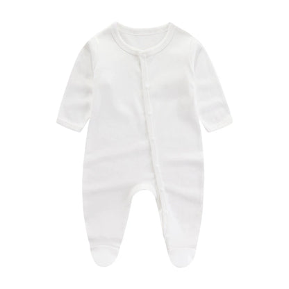 Tutina Intera Neonato 100% Cotone – Manica Lunga con Bottoni Frontali
