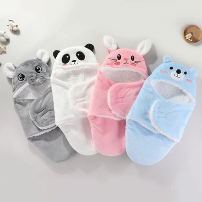 Copertina Avvolgente Neonato con Cappuccio e Chiusura a Strappo – Coperta Imbottita 3-6 Mesi