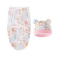 Fascia Swaddle Neonato in 100% Cotone con Cappellino – Copertina Avvolgente Regolabile 70 × 50 cm