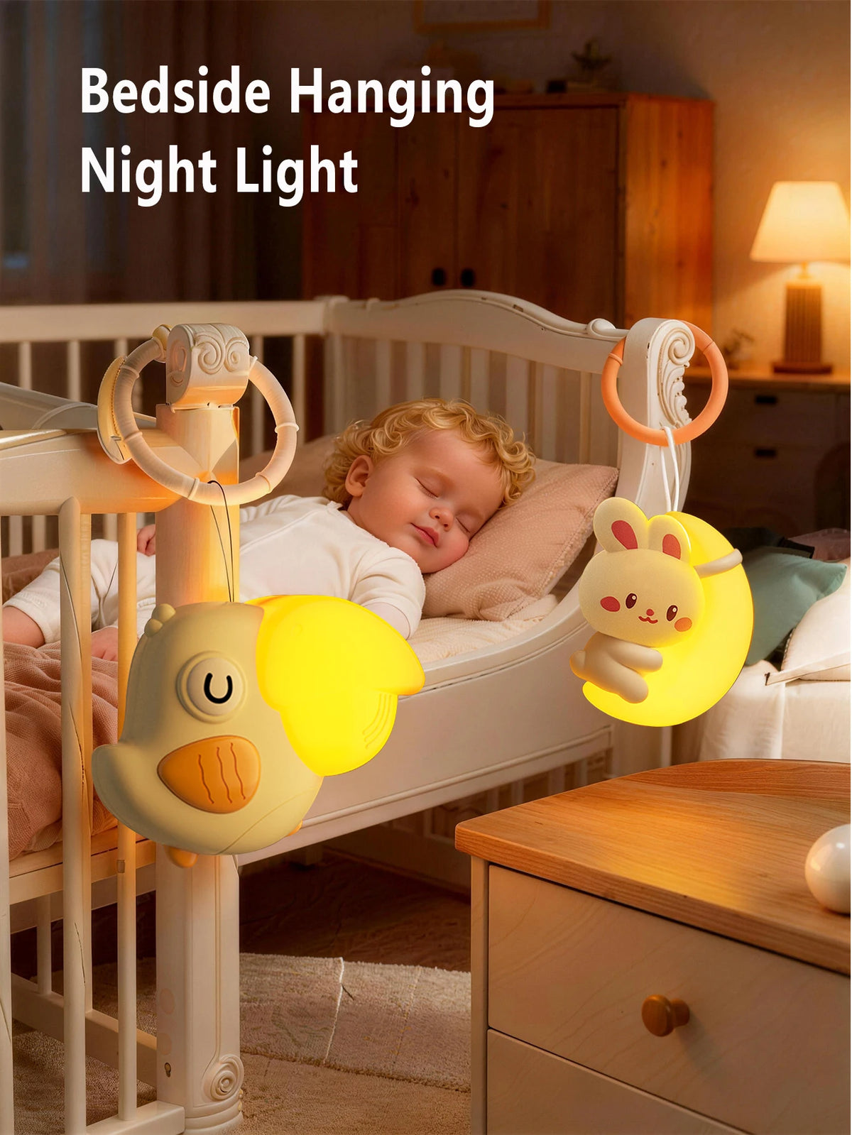 Luce Notturna Bambini da Appendere – Lampada con Gancio per Cameretta e Passeggino