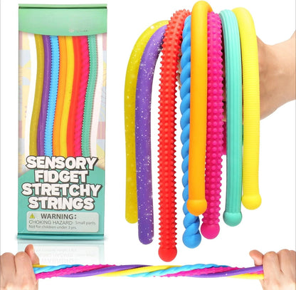Cordoncini Sensoriali Elastici per Bambini – Gioco Tattile Antistress con Texture, Set Educativo per Motricità Fine
