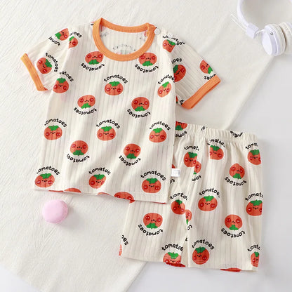Pigiama Bambino Leggero 2 Pezzi con T-Shirt e Pantaloncini Fantasia