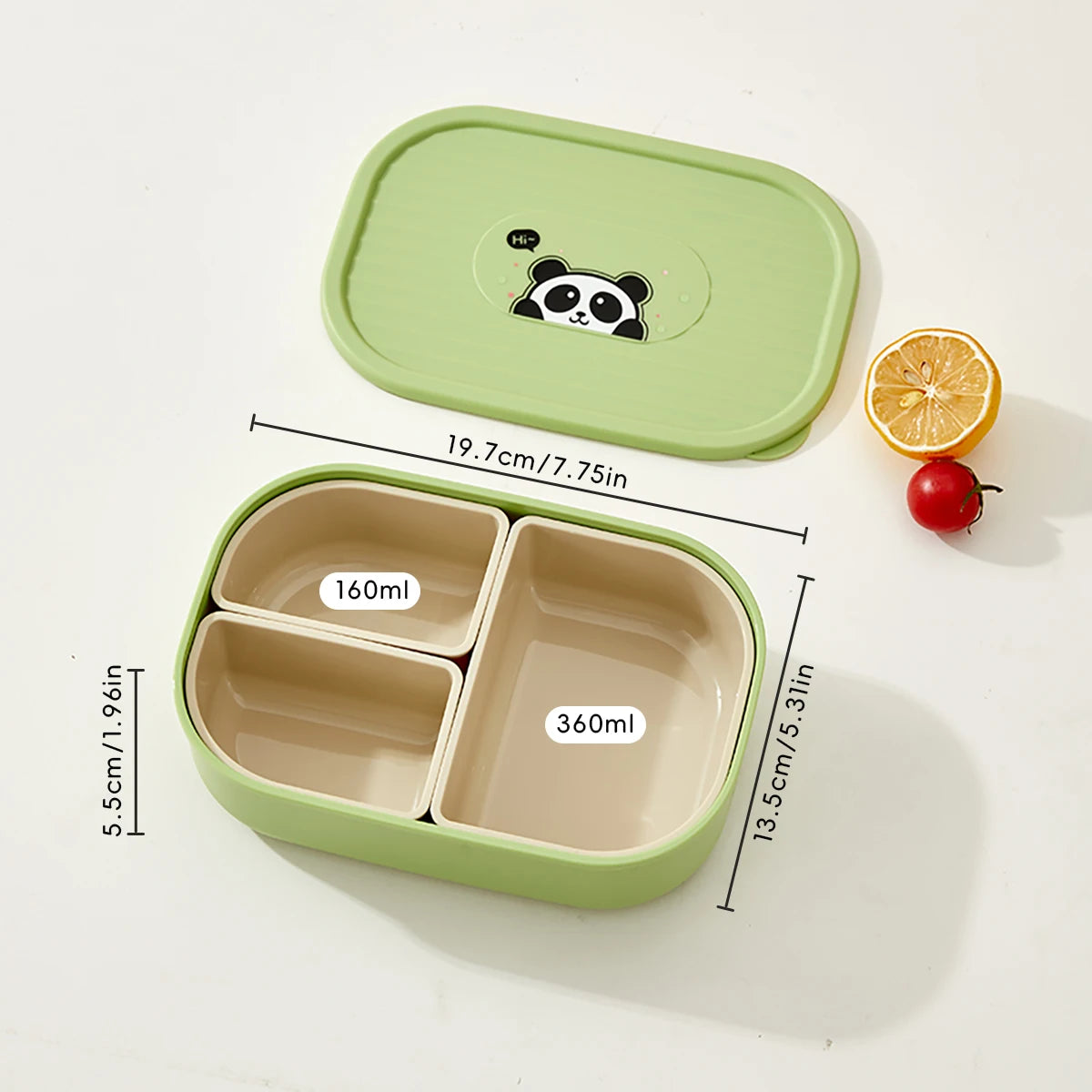 Lunch Box Bambini con 3 Scomparti Removibili – Portapranzo con Custodia Termica Opzionale