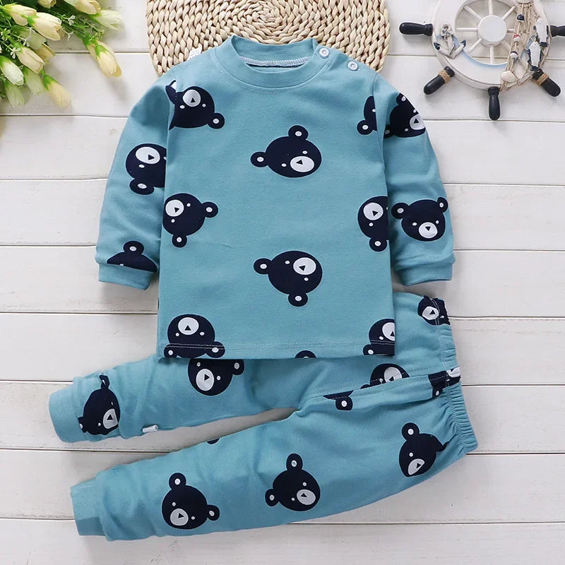 Pigiama Bambino 2 Pezzi 100% Cotone – Maglia a Manica Lunga e Pantaloni