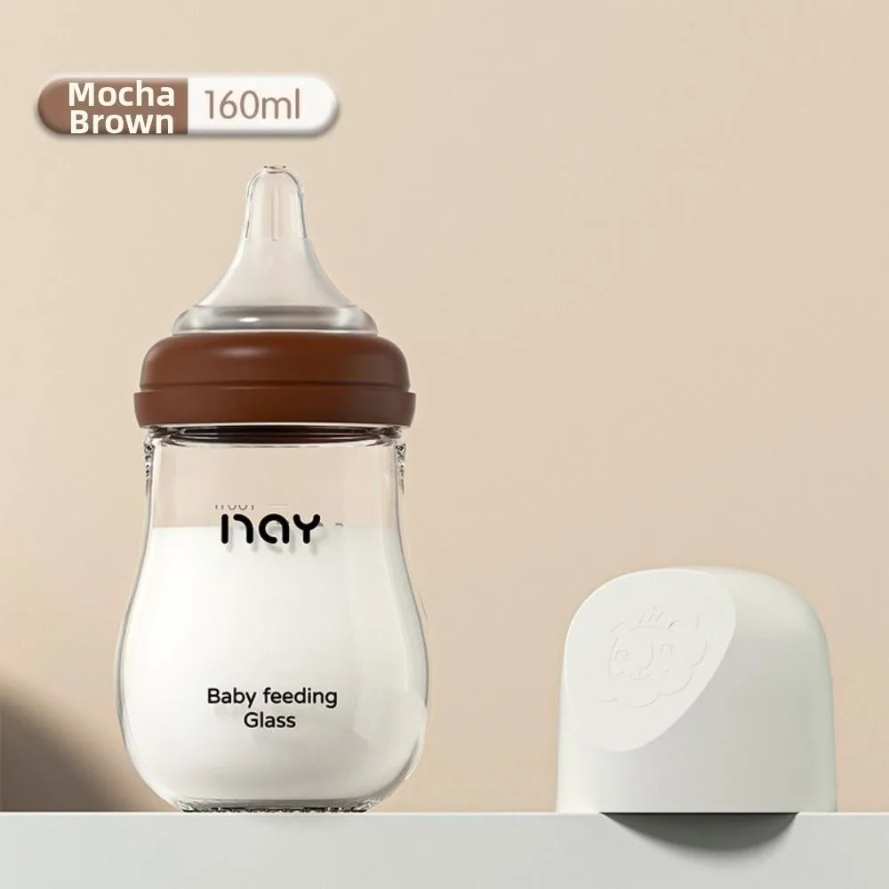 Biberon Anticolica in Vetro Borosilicato con Tettarella in Silicone Liquido – 80/160 ml