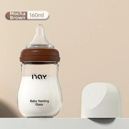 Biberon Anticolica in Vetro Borosilicato con Tettarella in Silicone Liquido – 80/160 ml