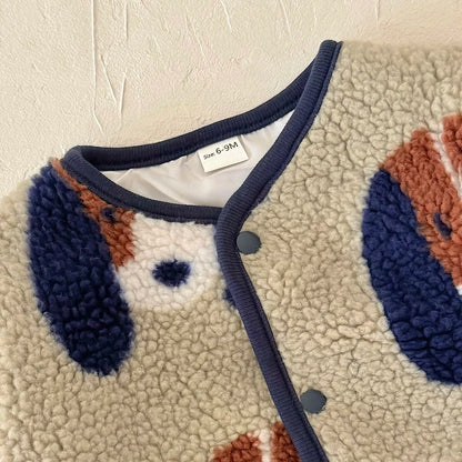 Giacca Bambino in Pile Sherpa – Cardigan Foderato con Bottoni a Pressione