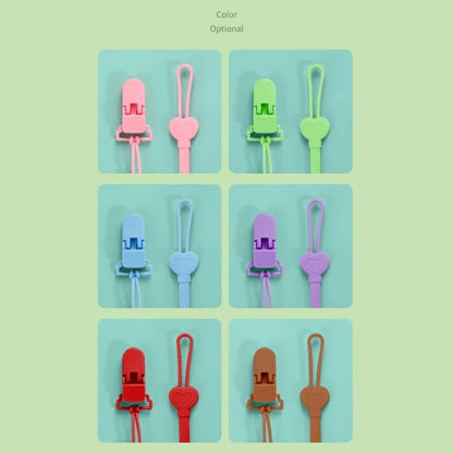 Laccetto Porta Ciuccio in Silicone con Clip – Catenella Anticaduta per Ciuccio e Massaggiagengive 22 cm