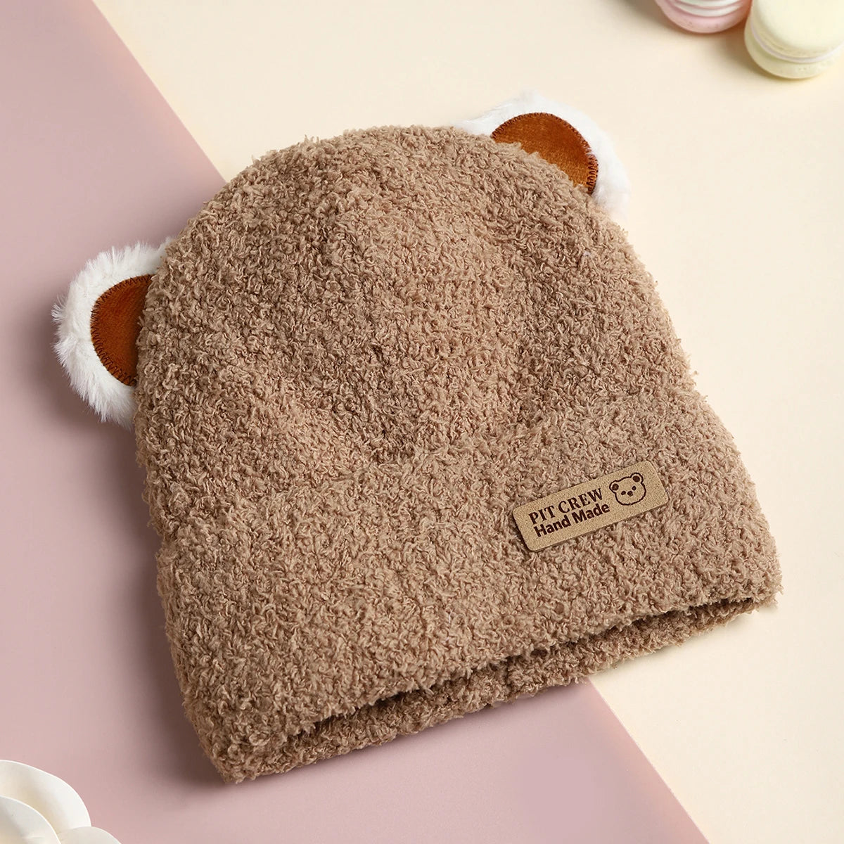 Berretto Bambino in Cotone con Orecchie da Animaletto – Cappello Caldo Elasticizzato 1–3 Anni