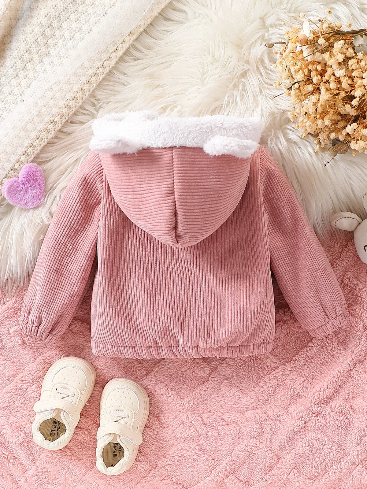 Giacca Bambina in Velluto a Coste con Cappuccio e Interno Morbido – Autunno Inverno