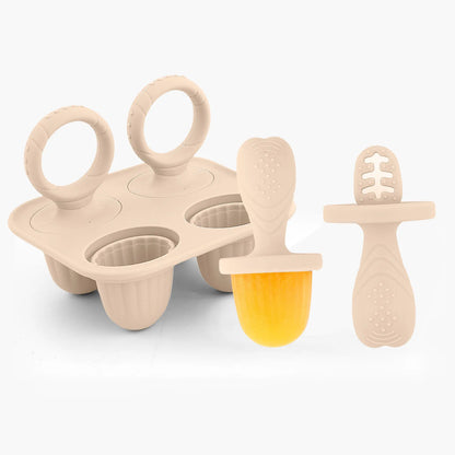Stampi per Mini Ghiaccioli Bambini in Silicone – Set Riutilizzabile con Manici per Frutta, Yogurt e Latte Materno